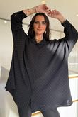Stella Micro Stud Oversized Shirt Black